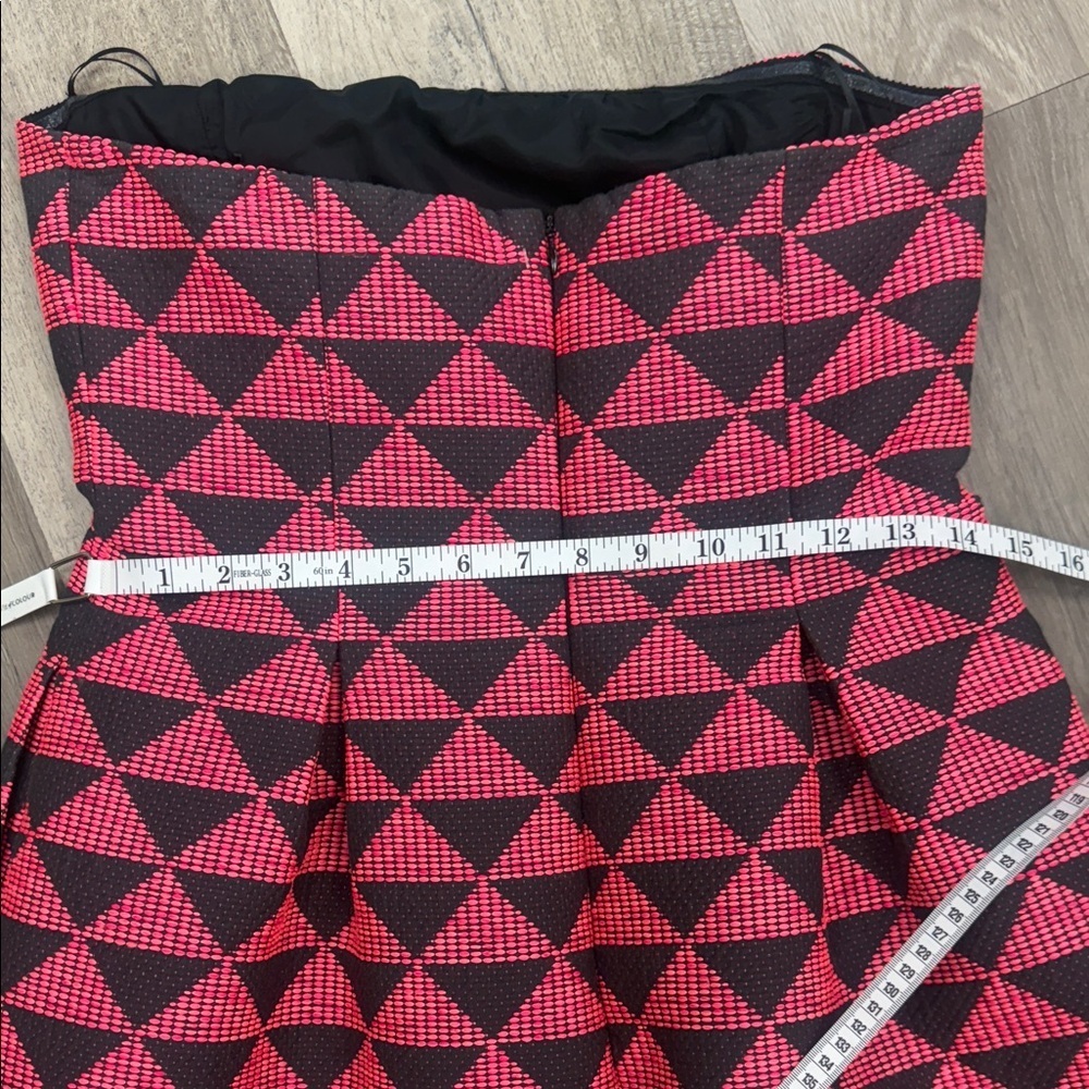 TRINA TURK Pink and Brown Geometric Strapless Dress - Picture 5 of 6